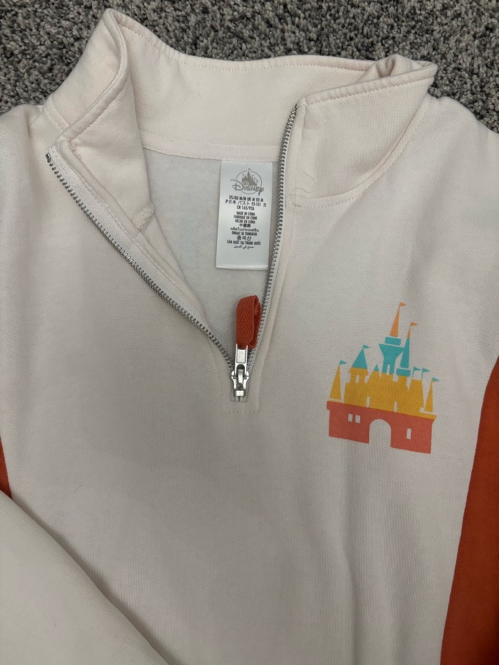 Living my best Disney life. Colorblock Quarter-Zip Sweatshirt size XL - Picture 3 of 3
